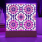 Mexican Floral Fiesta Pattern 047 - Square Acrylic Plaque With LED Base