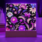 Mexican Floral Fiesta Pattern 033 - Square Acrylic Plaque With LED Base