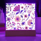 Mexican Floral Fiesta Pattern 019 - Square Acrylic Plaque With LED Base