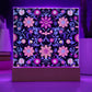 Mexican Floral Fiesta Pattern 071 - Square Acrylic Plaque With LED Base