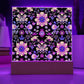 Mexican Floral Fiesta Pattern 066 - Square Acrylic Plaque With LED Base