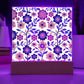 Mexican Floral Fiesta Pattern 002 - Square Acrylic Plaque With LED Base