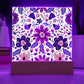 Mexican Floral Fiesta Pattern 067 - Square Acrylic Plaque With LED Base