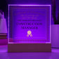 World's Greatest Construction Manager - Square Acrylic Plaque With LED Base