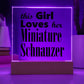 Miniature Schnauzer - Square Acrylic Plaque With LED Base