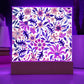 Mexican Floral Fiesta Pattern 003 - Square Acrylic Plaque With LED Base