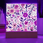 Mexican Floral Fiesta Pattern 004 - Square Acrylic Plaque With LED Base