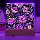 Mexican Floral Fiesta Pattern 068 - Square Acrylic Plaque With LED Base