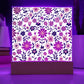 Mexican Floral Fiesta Pattern 017 - Square Acrylic Plaque With LED Base