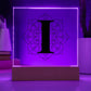 Magnolia Mandala Alphabet Letter I - Square Acrylic Plaque With LED Base