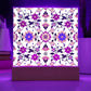 Mexican Floral Fiesta Pattern 018 - Square Acrylic Plaque With LED Base