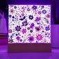 Mexican Floral Fiesta Pattern 062 - Square Acrylic Plaque With LED Base