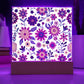 Mexican Floral Fiesta Pattern 026 - Square Acrylic Plaque With LED Base
