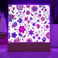 Mexican Floral Fiesta Pattern 014 - Square Acrylic Plaque With LED Base