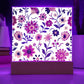 Mexican Floral Fiesta Pattern 024 - Square Acrylic Plaque With LED Base