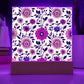 Mexican Floral Fiesta Pattern 040 - Square Acrylic Plaque With LED Base
