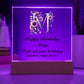 Happy Birthday Mary (Sunflowers) - Square Acrylic Plaque With LED Base