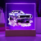 Muscle Car 12 - Square Acrylic Plaque With LED Base