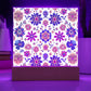 Mexican Floral Fiesta Pattern 025 - Square Acrylic Plaque With LED Base