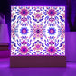 Mexican Floral Fiesta Pattern 070 - Square Acrylic Plaque With LED Base