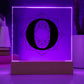 Magnolia Mandala Alphabet Letter O - Square Acrylic Plaque With LED Base