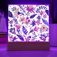 Mexican Floral Fiesta Pattern 021 - Square Acrylic Plaque With LED Base