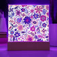 Mexican Floral Fiesta Pattern 072 - Square Acrylic Plaque With LED Base