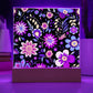 Mexican Floral Fiesta Pattern 034 - Square Acrylic Plaque With LED Base