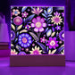 Mexican Floral Fiesta Pattern 029 - Square Acrylic Plaque With LED Base