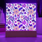 Mexican Floral Fiesta Pattern 064 - Square Acrylic Plaque With LED Base