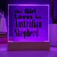 Australian Shepherd - Square Acrylic Plaque With LED Base