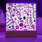 Mexican Floral Fiesta Pattern 011 - Square Acrylic Plaque With LED Base