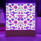 Mexican Floral Fiesta Pattern 020 - Square Acrylic Plaque With LED Base