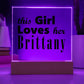 Brittany - Square Acrylic Plaque With LED Base
