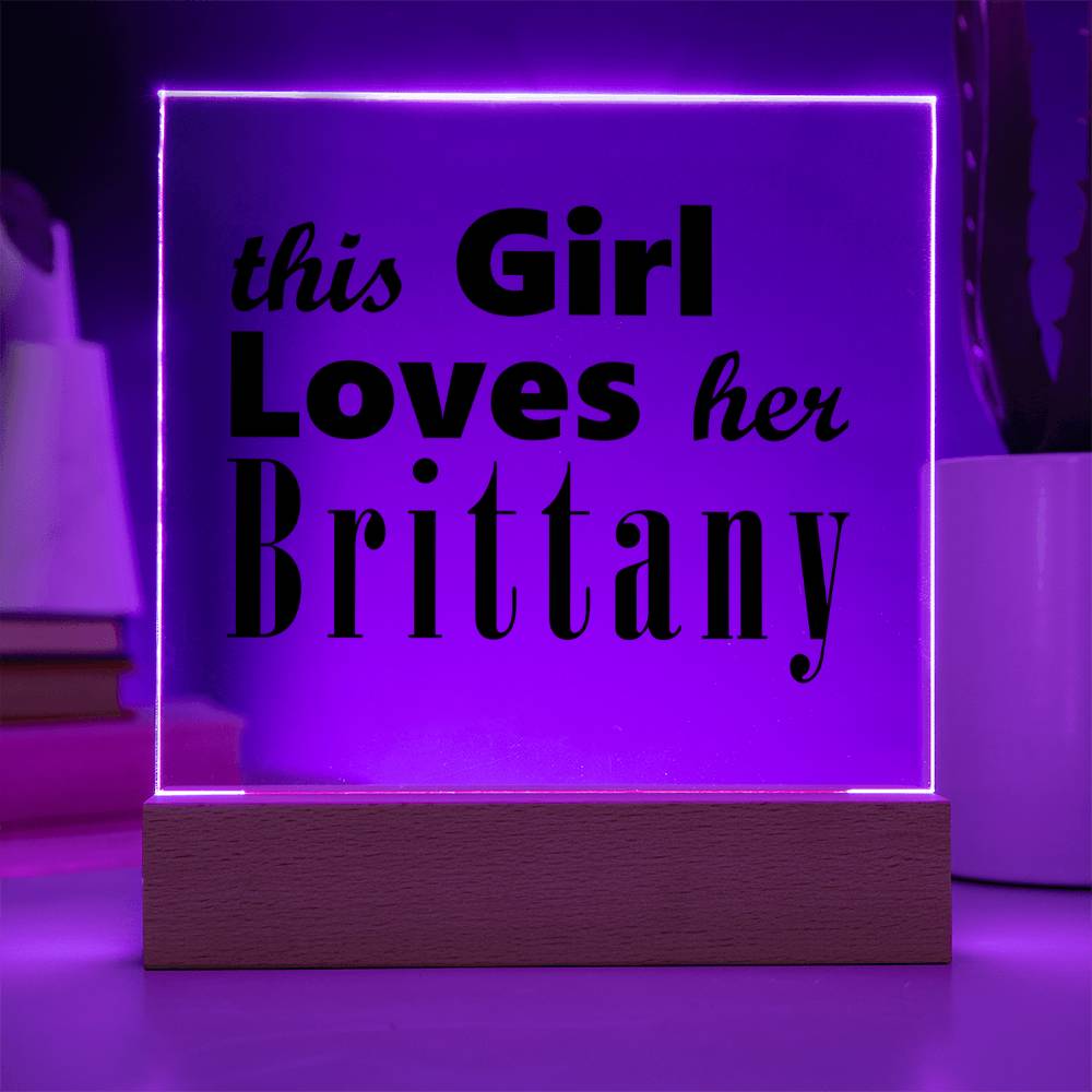 Brittany - Square Acrylic Plaque With LED Base