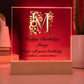 Happy Birthday Mary (Sunflowers) - Square Acrylic Plaque With LED Base