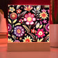 Mexican Floral Fiesta Pattern 029 - Square Acrylic Plaque With LED Base