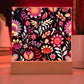 Mexican Floral Fiesta Pattern 058 - Square Acrylic Plaque With LED Base