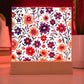 Mexican Floral Fiesta Pattern 001 - Square Acrylic Plaque With LED Base