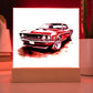Muscle Car 07 - Square Acrylic Plaque With LED Base