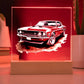 Muscle Car 07 - Square Acrylic Plaque With LED Base
