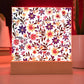 Mexican Floral Fiesta Pattern 006 - Square Acrylic Plaque With LED Base
