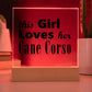 Cane Corso - Square Acrylic Plaque With LED Base