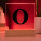 Magnolia Mandala Alphabet Letter O - Square Acrylic Plaque With LED Base