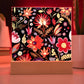 Mexican Floral Fiesta Pattern 039 - Square Acrylic Plaque With LED Base