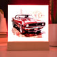 Muscle Car 04 - Square Acrylic Plaque With LED Base