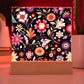 Mexican Floral Fiesta Pattern 028 - Square Acrylic Plaque With LED Base
