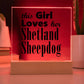 Shetland Sheepdog - Square Acrylic Plaque With LED Base