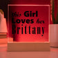 Brittany - Square Acrylic Plaque With LED Base