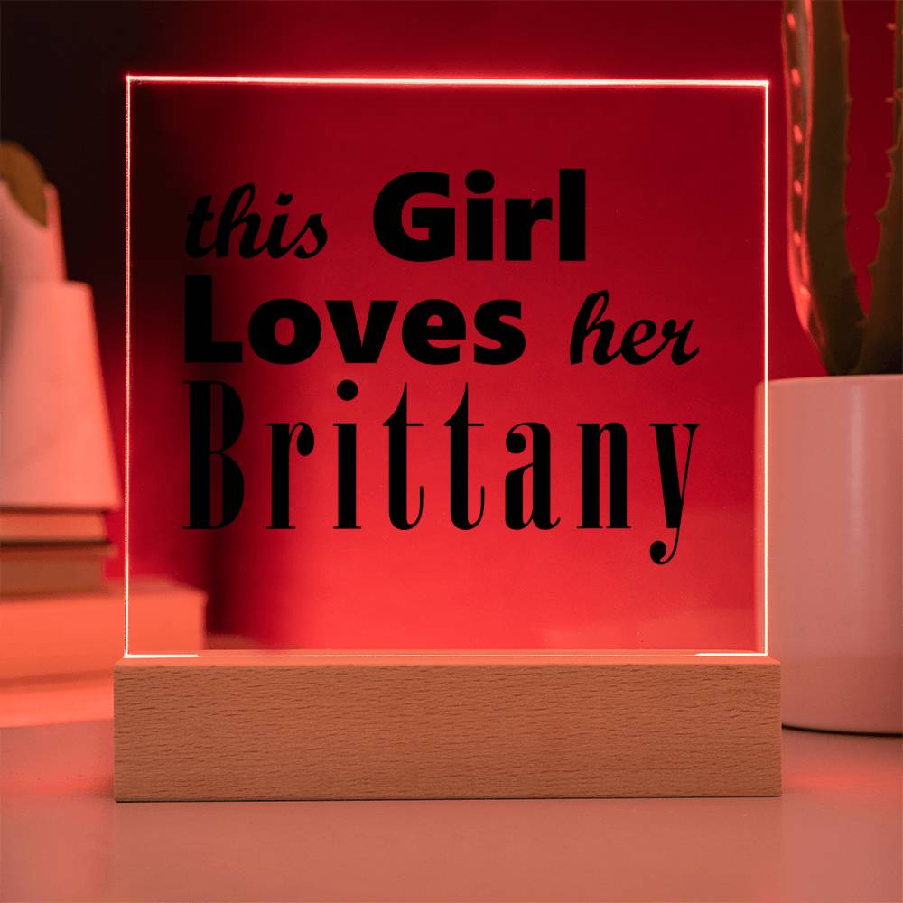 Brittany - Square Acrylic Plaque With LED Base